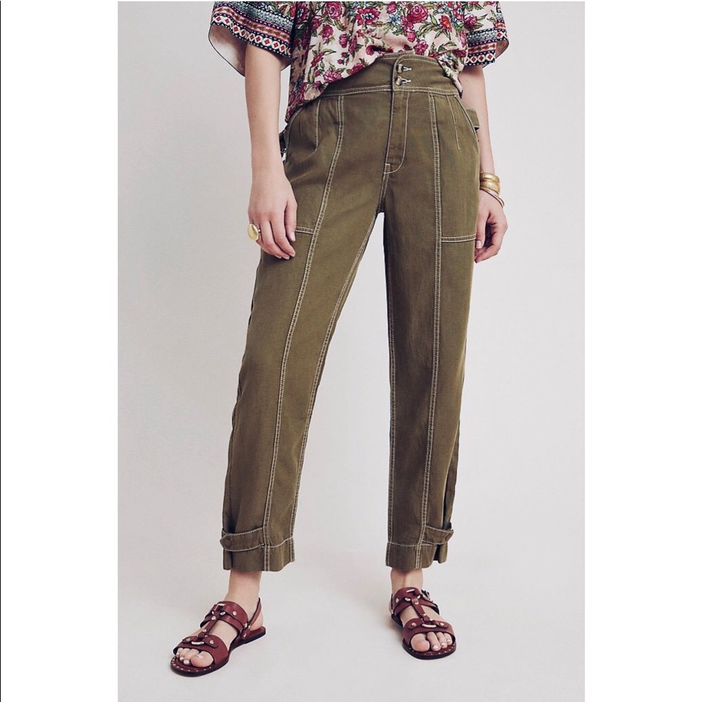 anthropologie Jackson Tapered Utility Khaki Pants